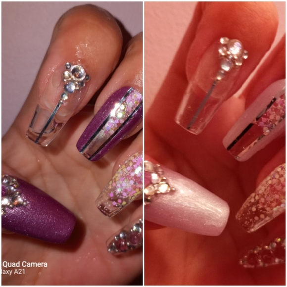 Lilac color change thermal press on nails light purple-dark purple pPN66 - Picture 1 of 4
